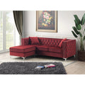 Burgundy Sofa Chaise V7241