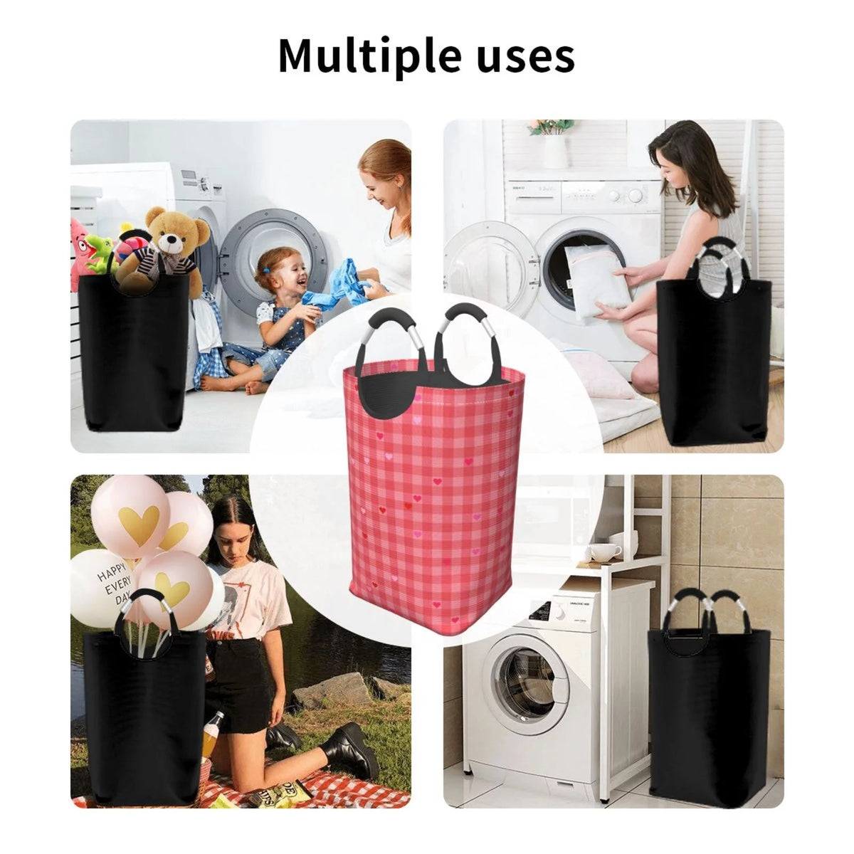 Foldable Laundry Hamper with Handles, 50L L2315