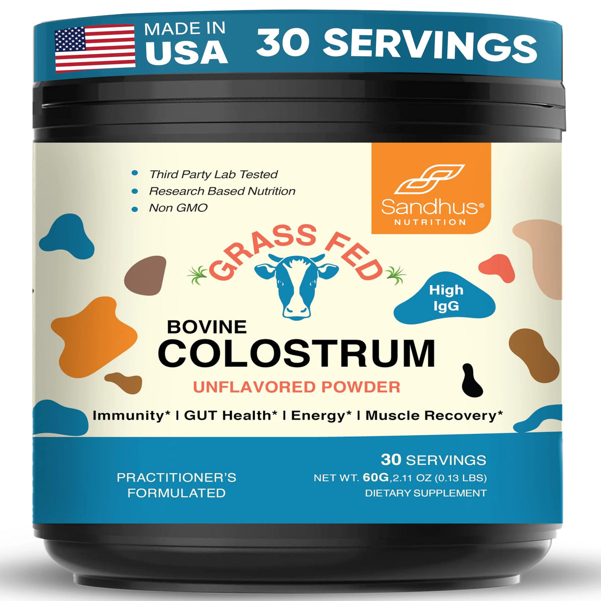 Pure Bovine Colostrum 30 Servings Unflavored Supplement Q7619