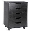White 5 Drawer Mobile File Cabinet with Casters N62677