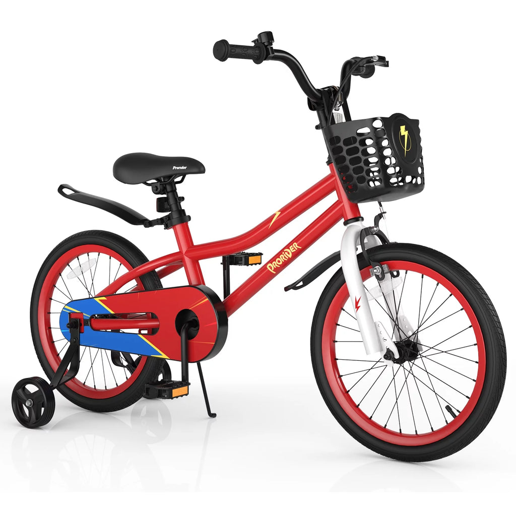 18'' Kid's Bike with Training Wheels & Basket J41269