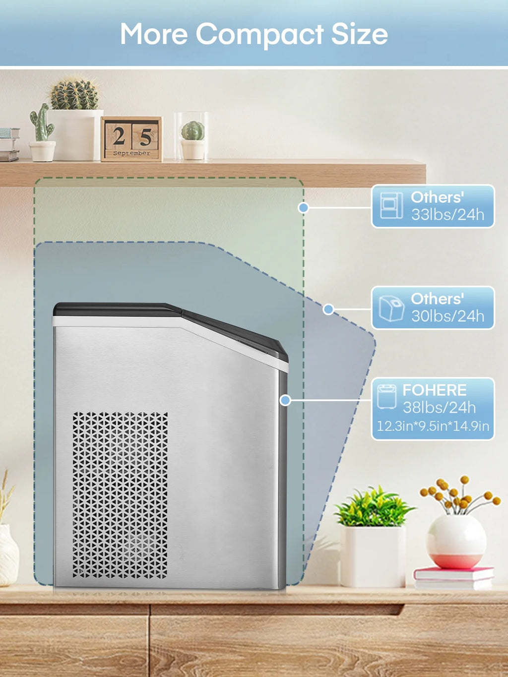 Stainless Steel Countertop Pellet Ice Maker W1947
