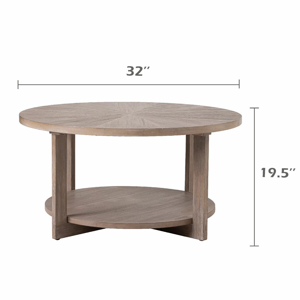 Round Wood Coffee Table with Storage Q676764