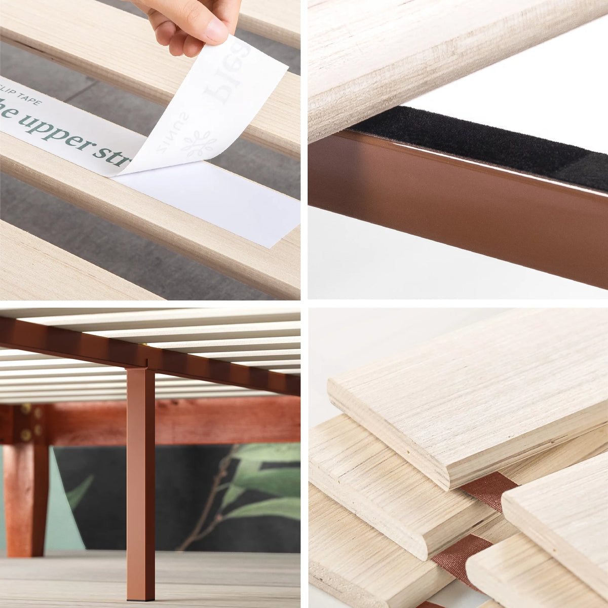 12" Wood Platform Bed Frame, Cherry, Twin A7753