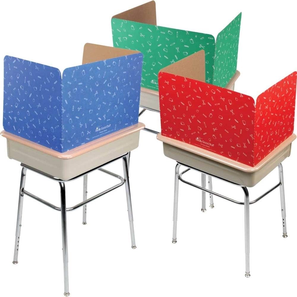 Set of 12 Matte Privacy Shields for Student Desks D7372