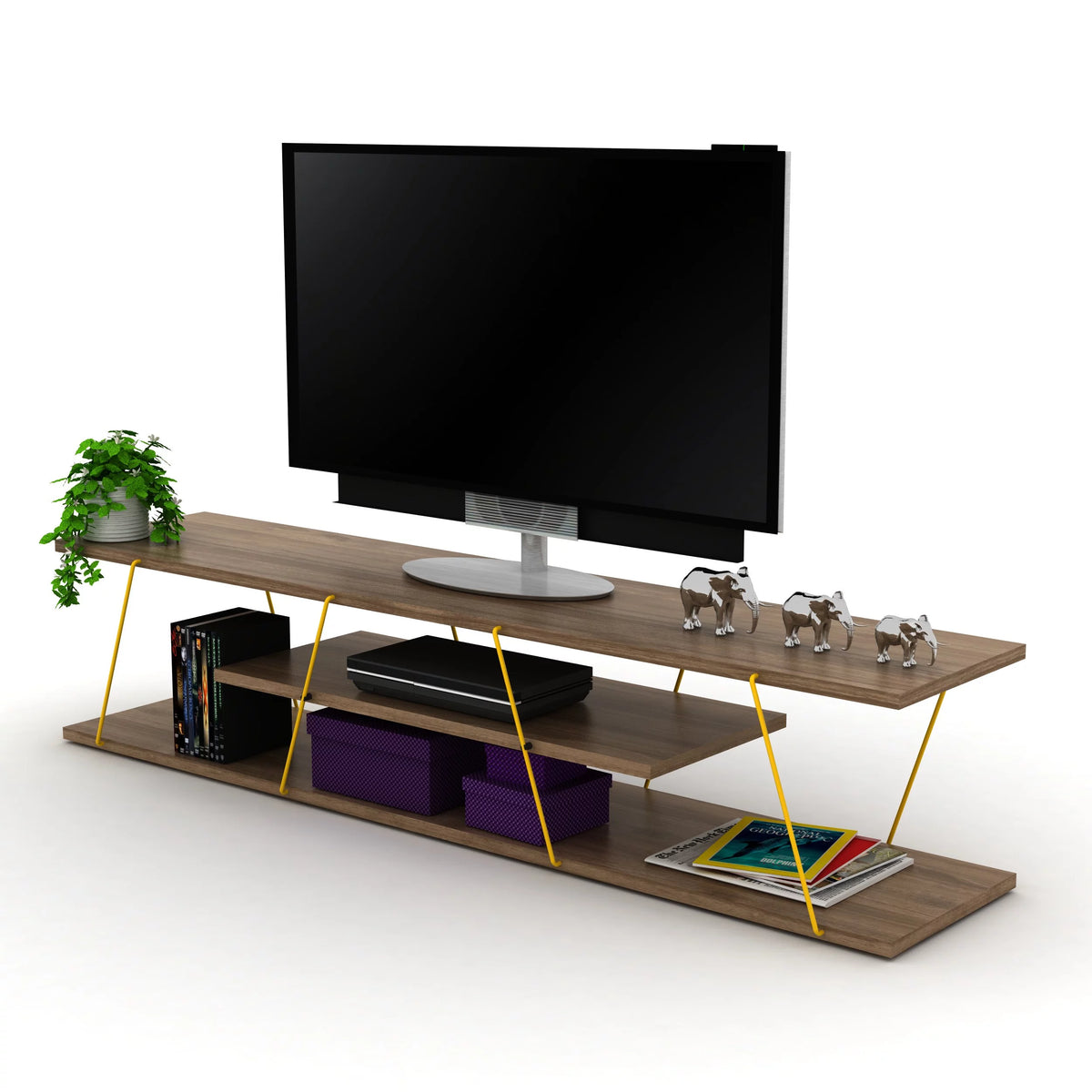 Mid Century Modern 4 Shelves 56 inch TV Stand D6828