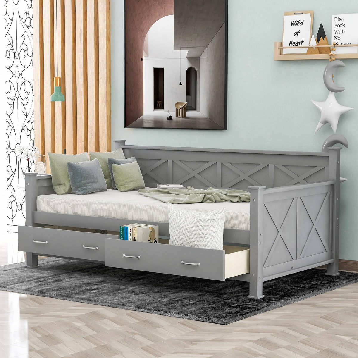 Twin Size Daybed with 2 Drawers T967850