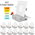 4 in Dimmable Integrated LED Recessed Light Ultra Thin Square Kit 12-Pack N6336