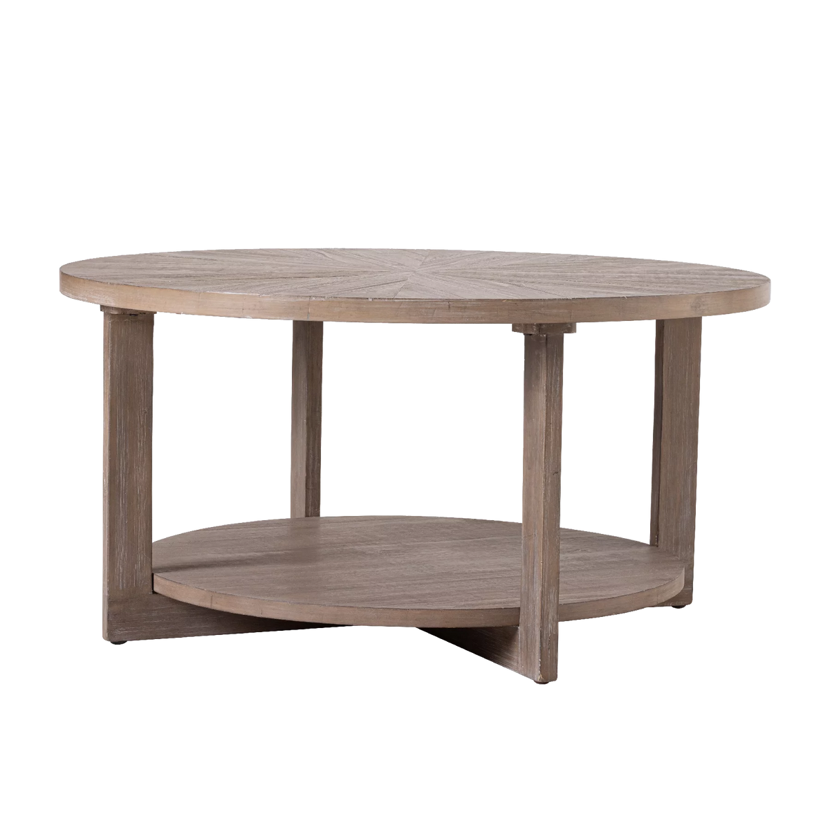 Round Wood Coffee Table with Storage Q676764