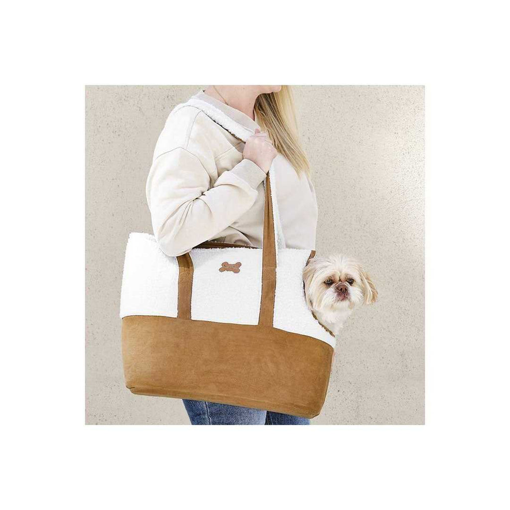 Faux Suede & Sherpa Pet Carrier E302243