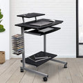 Compact Computer Cart with Storage, Espresso C332