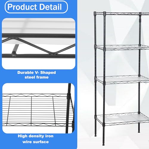 3 Tier Adjustable Metal Storage Shelf 450 lbs Capacity NSF Certified Black M72766