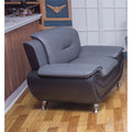 Black/Grey Faux Leather Chair J193