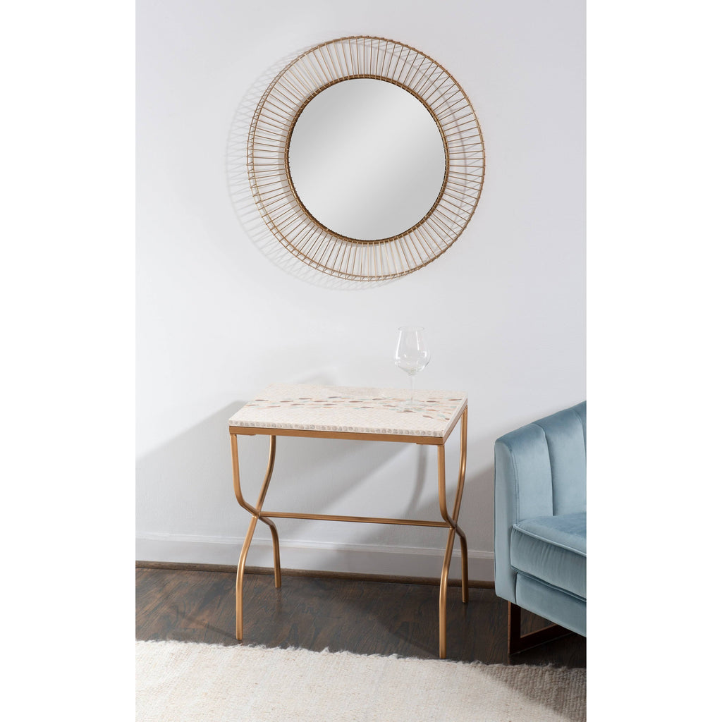 Gold Capiz Fish Mosaic Accent Table B468