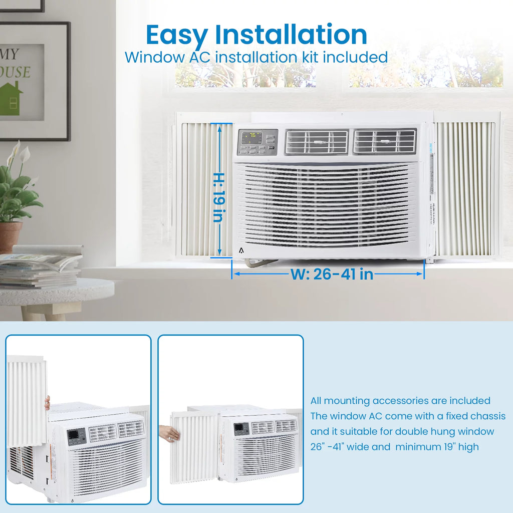 8,000 BTU Window-Mounted Air Conditioner with Remote/App Control V2525