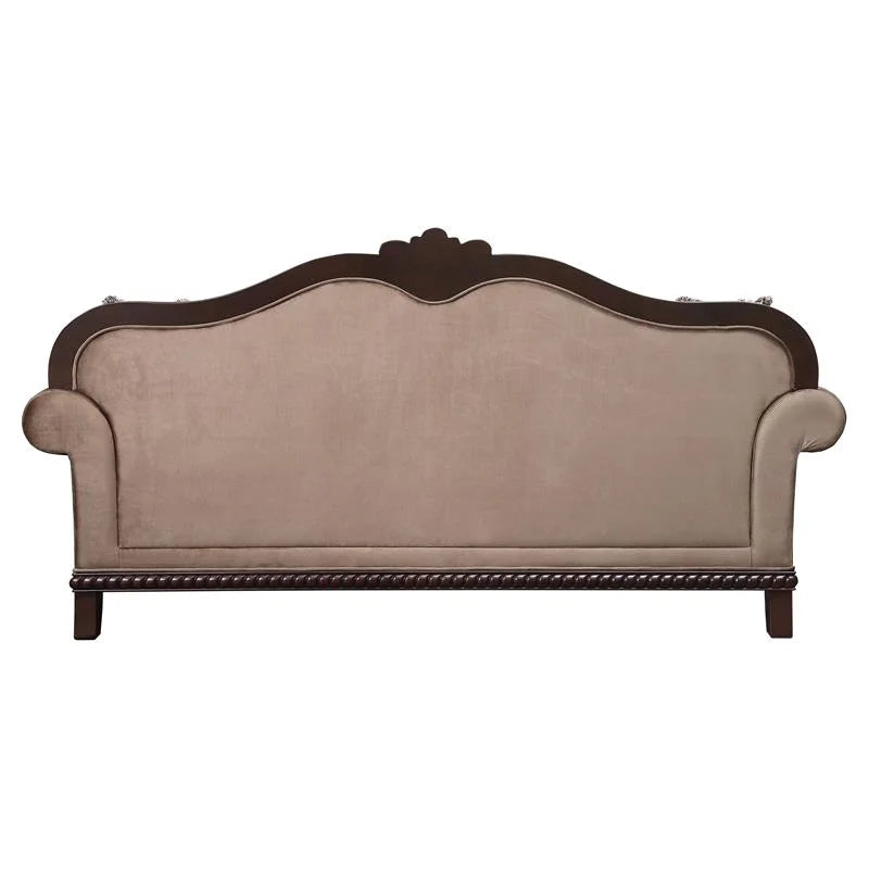 Brown Espresso Sofa with 5 Pillows T1634