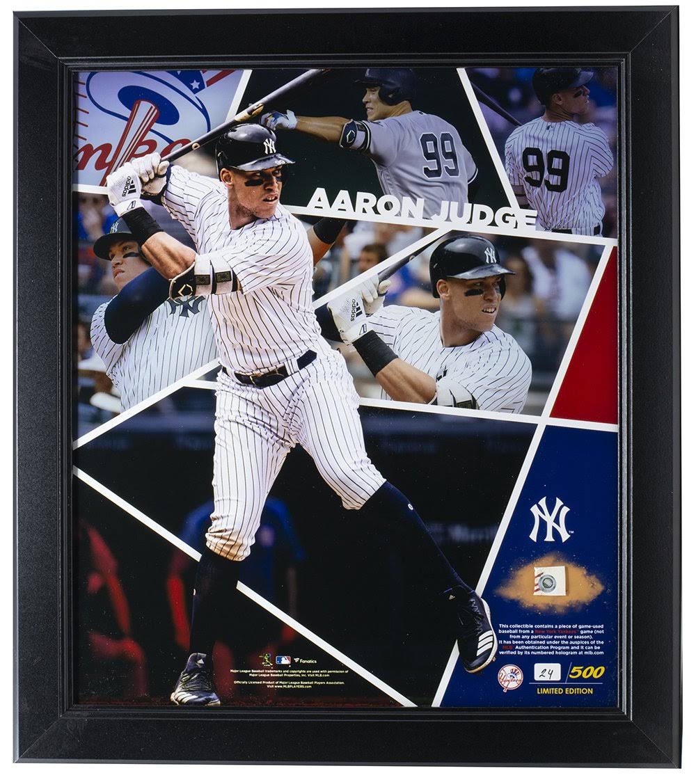 Framed 15x17 New York Yankees Collage with Game Used Baseball Piece H184