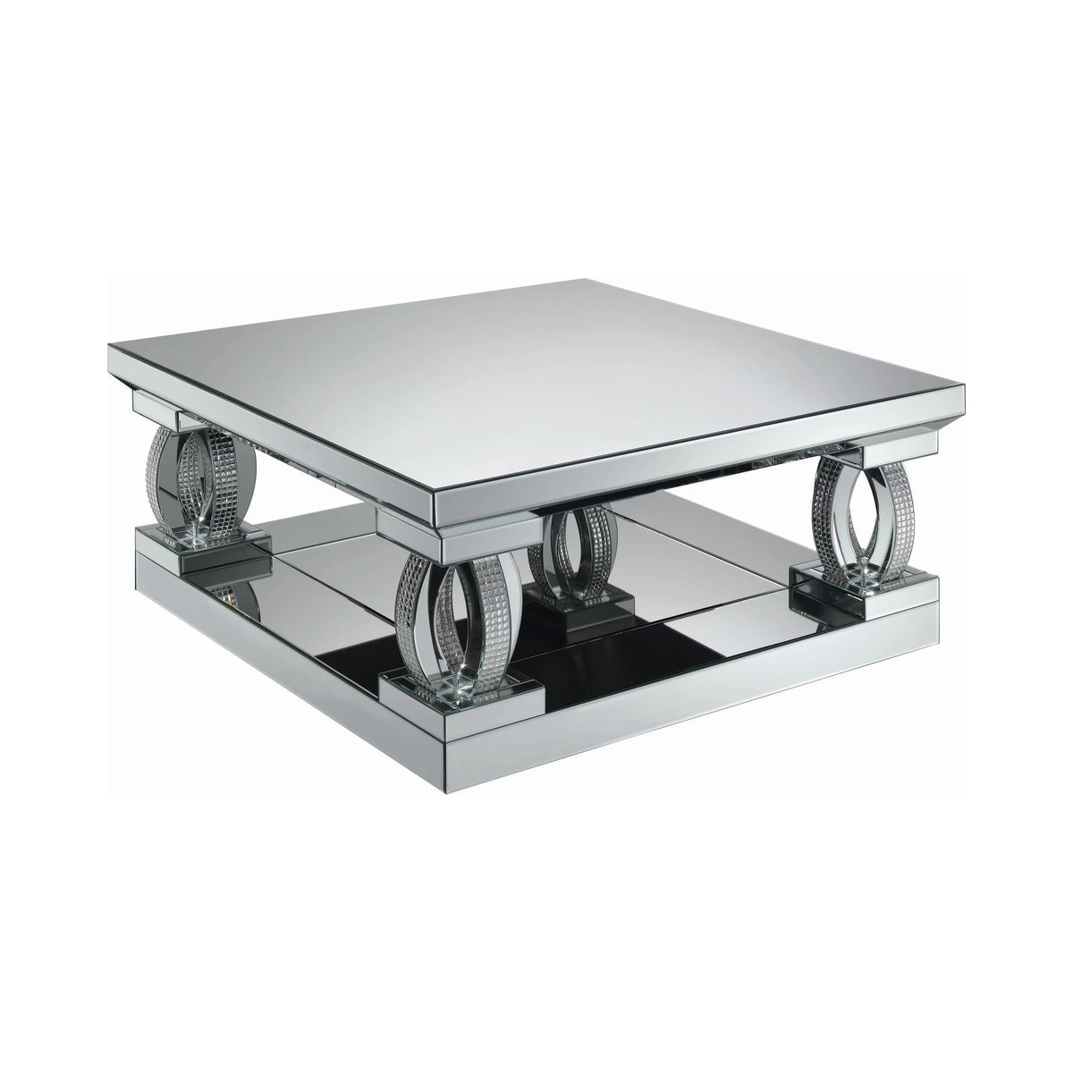 Square Coffee Table with Lower Shelf P471