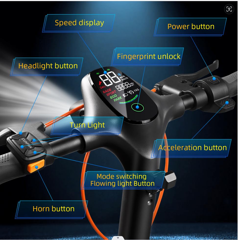 10.5'' Off Road Tires Dual Motor Electric Scooter with 1152Wh Battery W57137