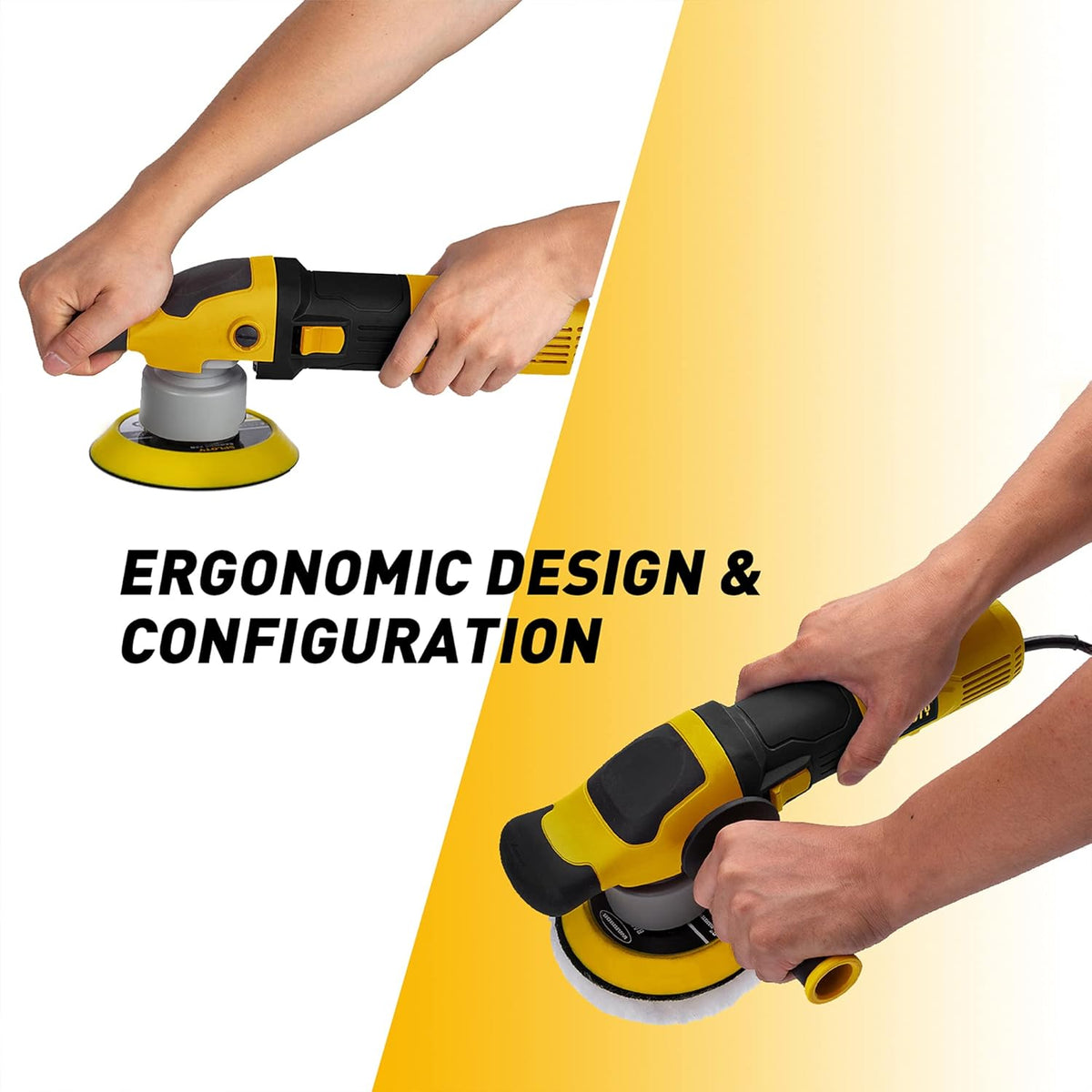 6-inch Variable Speed Dual Action Polisher with Detachable Handle U7645