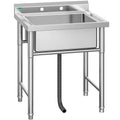 Stainless Steel Freestanding Single Bowl Utility Sink with Workbench V898