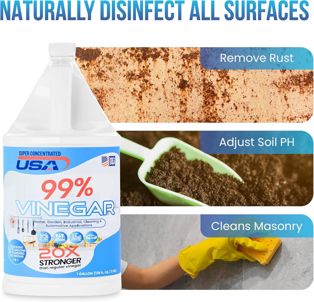 99% Pure Vinegar - 1 Gallon Concentrated Cleaner R8324