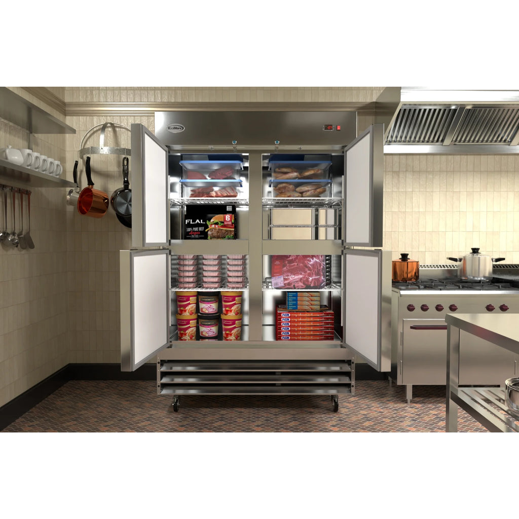 54 in. Commercial Stainless Steel Solid Half Door Reach-In Freezer, 47 cu. ft. P9197
