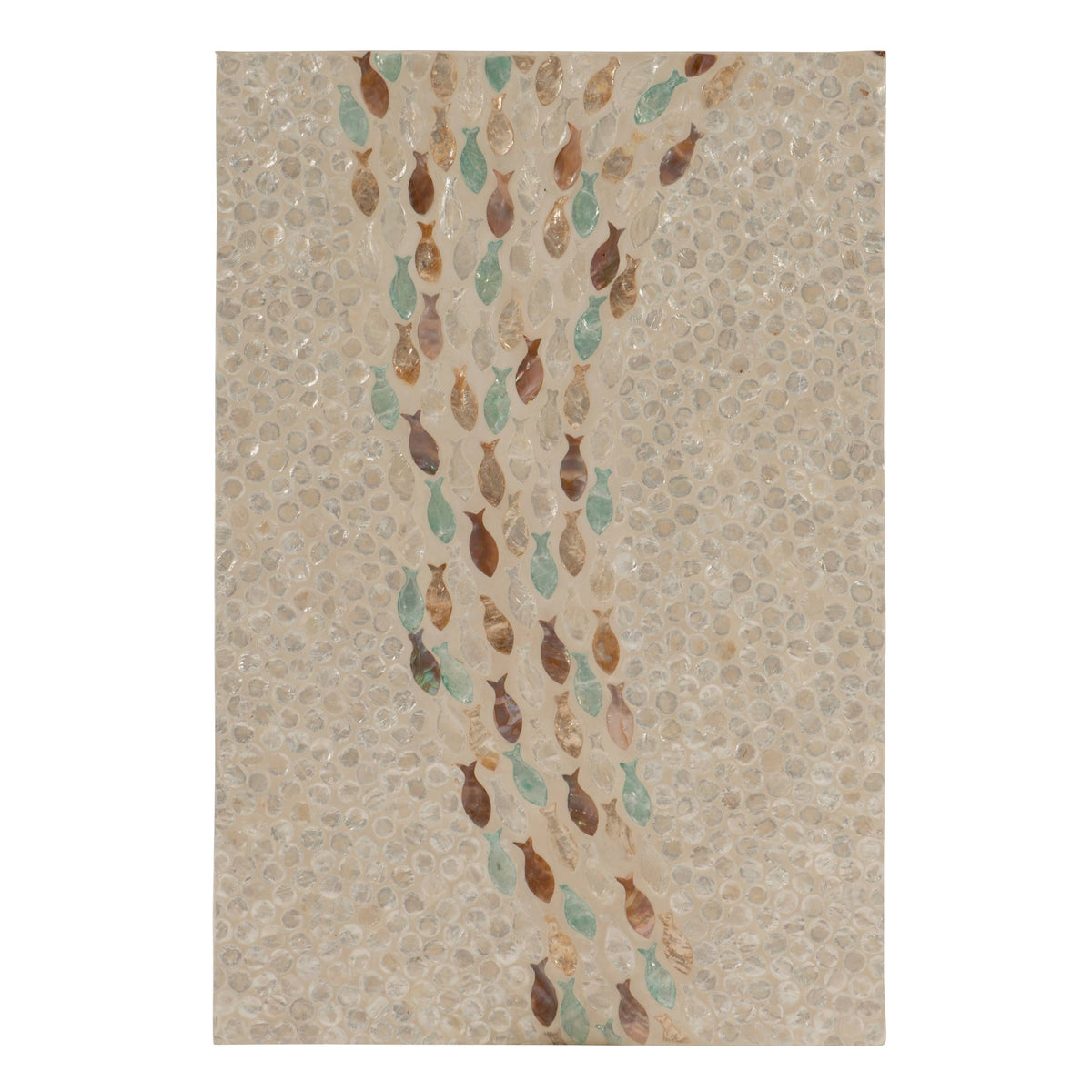 Gold Capiz Fish Mosaic Accent Table B468