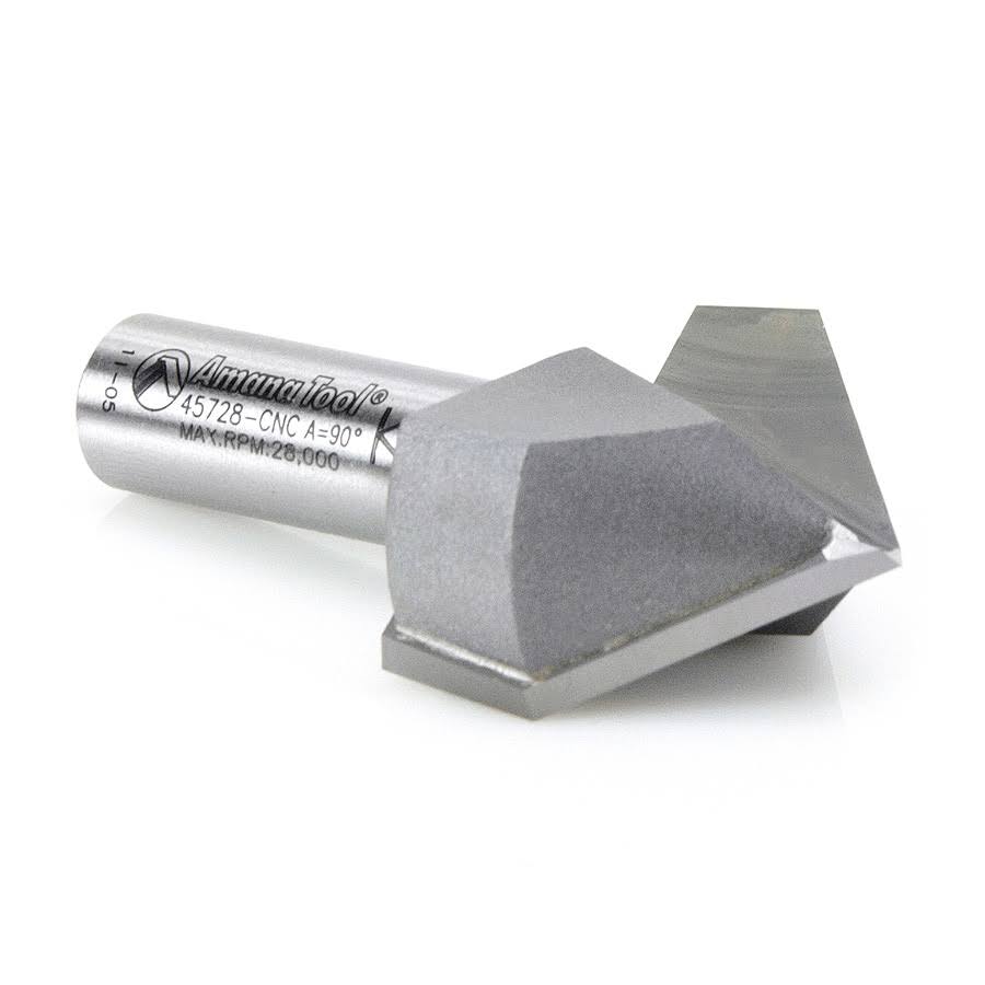 Carbide Tipped V-Groove 90 Deg x 1-1/2 D x 1-1/4 x 22 CH x 1/2 Shank U72164