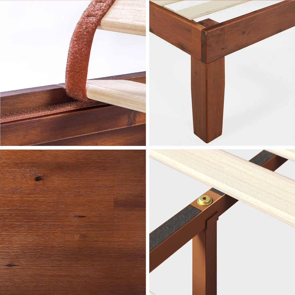 12" Wood Platform Bed Frame, Cherry, Twin A7753