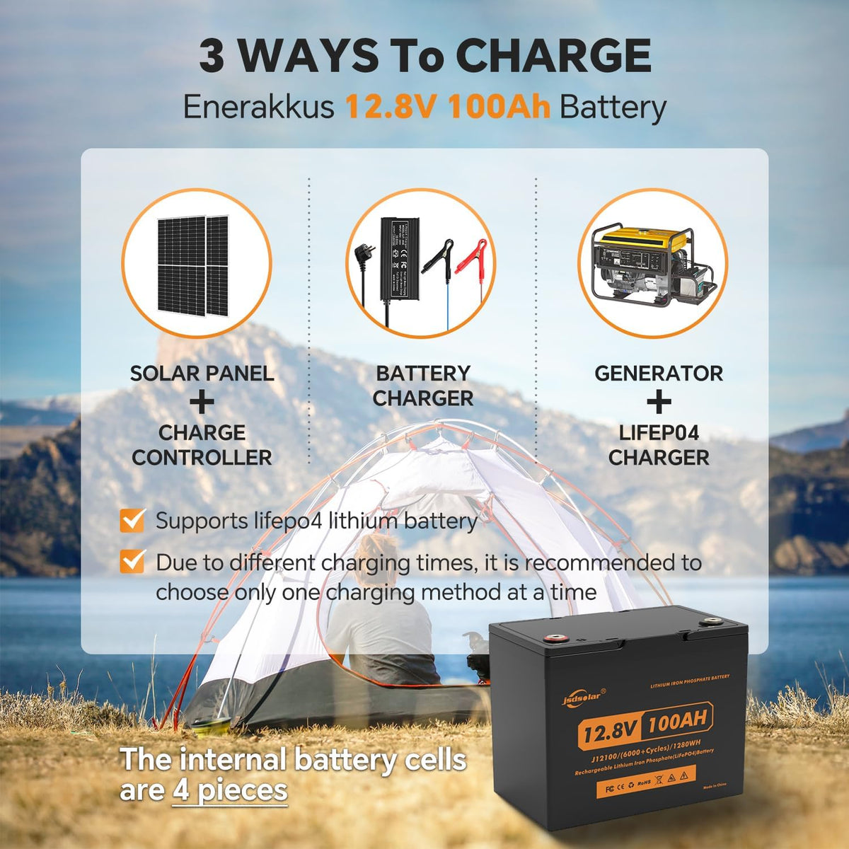 12V 100Ah Lithium LiFePO4 Battery Pack with 100A BMS R8136
