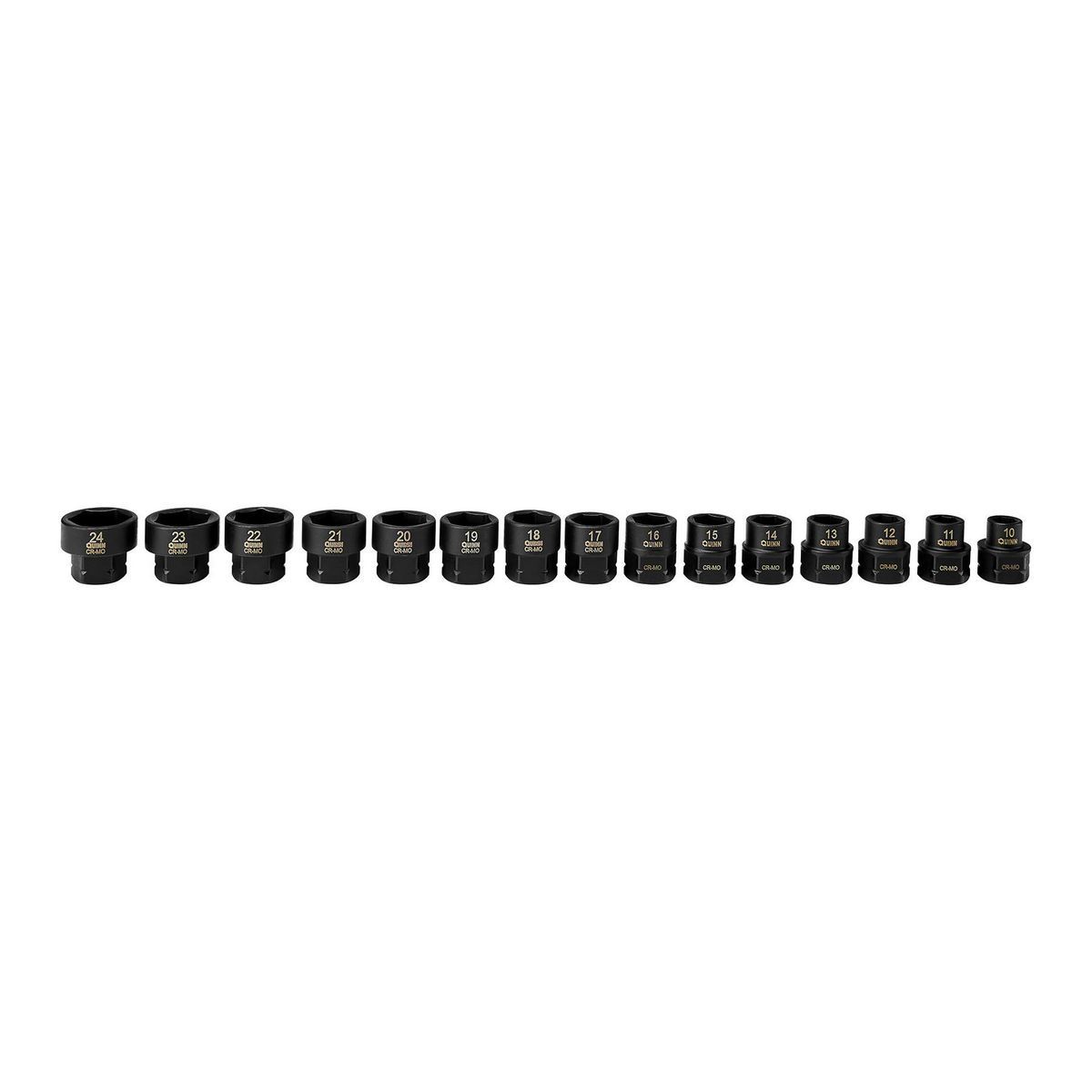1/2 in. Drive Metric Low-Profile Impact Socket Set, 15-Piece W321