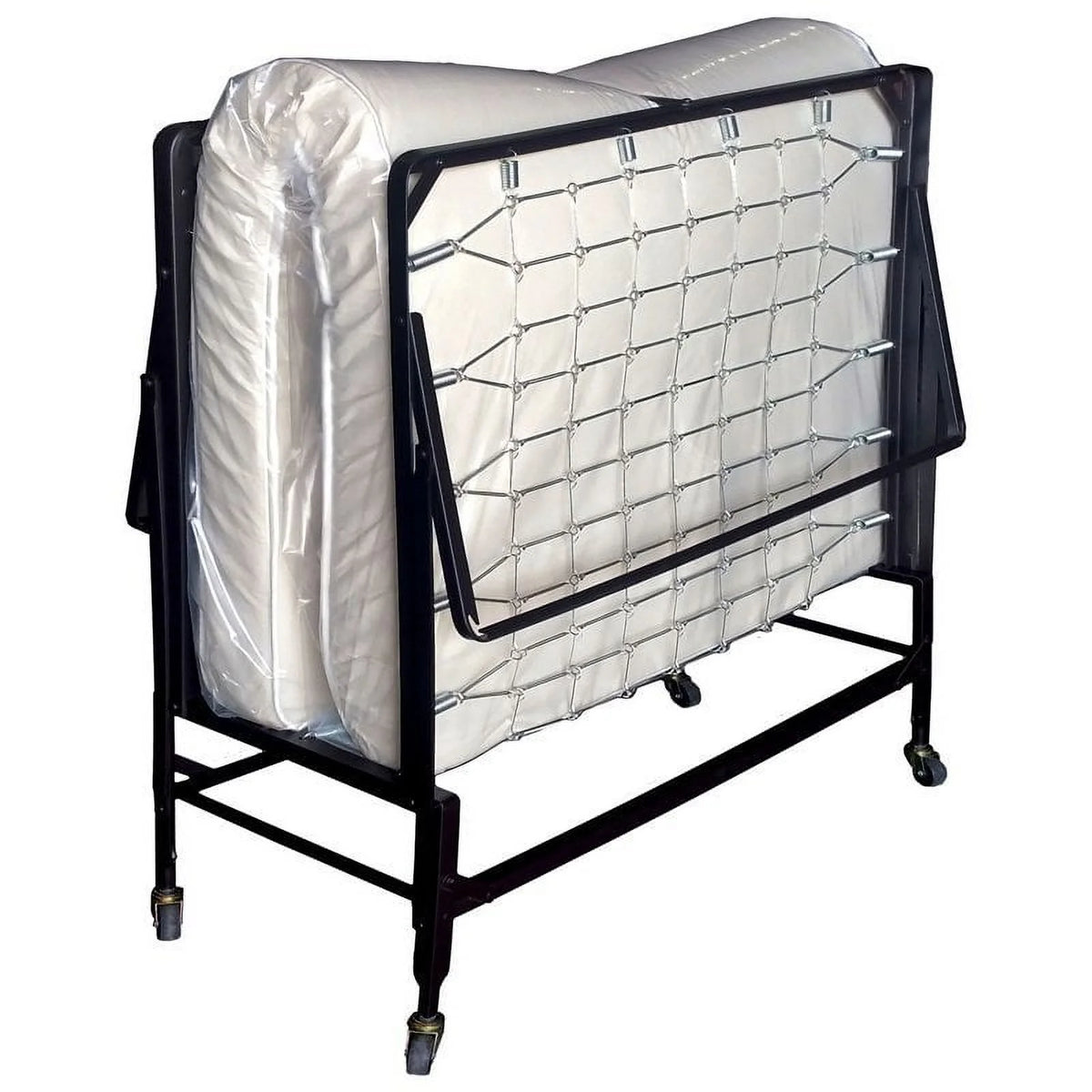 Black Metal Rollaway Bed Frame with Mattress S203782