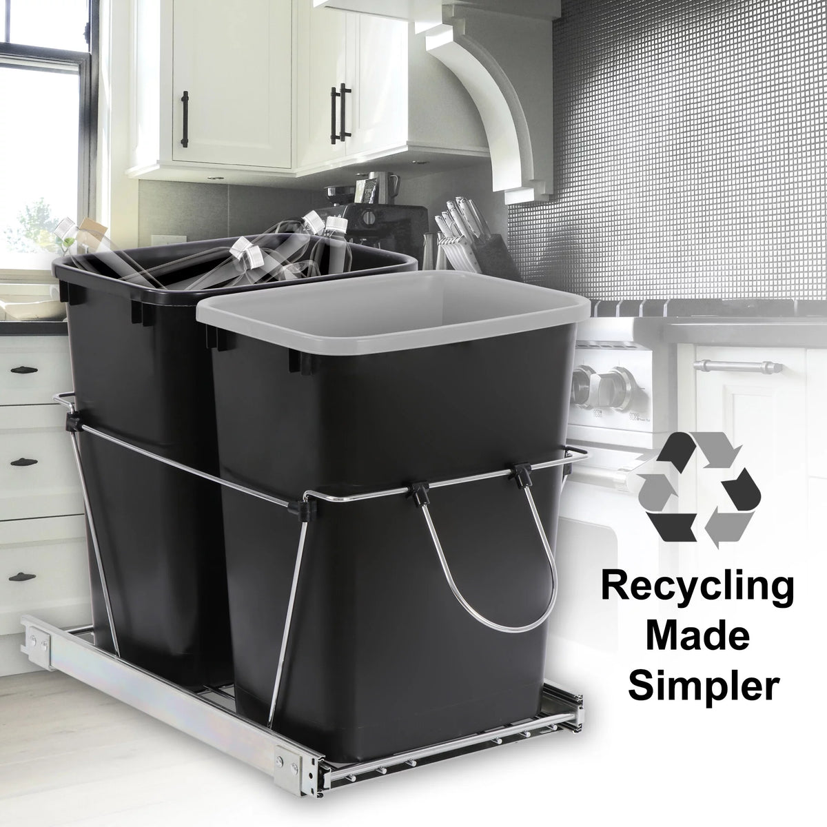 Dual 35Qt Pullout Trash Can I51494