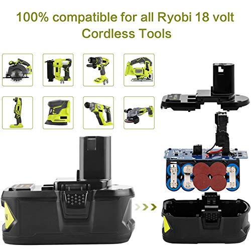 [2Pack] 18V 6.0 Ah Battery for Ryobi ONE+ System 18-Volt Cordless Tool Battery V323