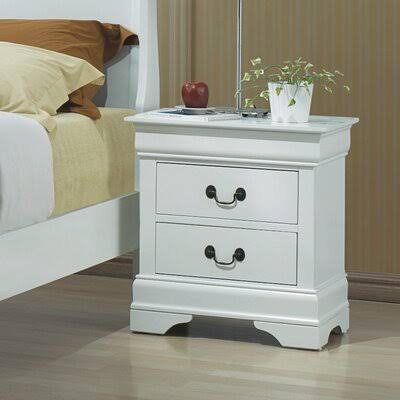 White 2 Drawer Nightstand X78689