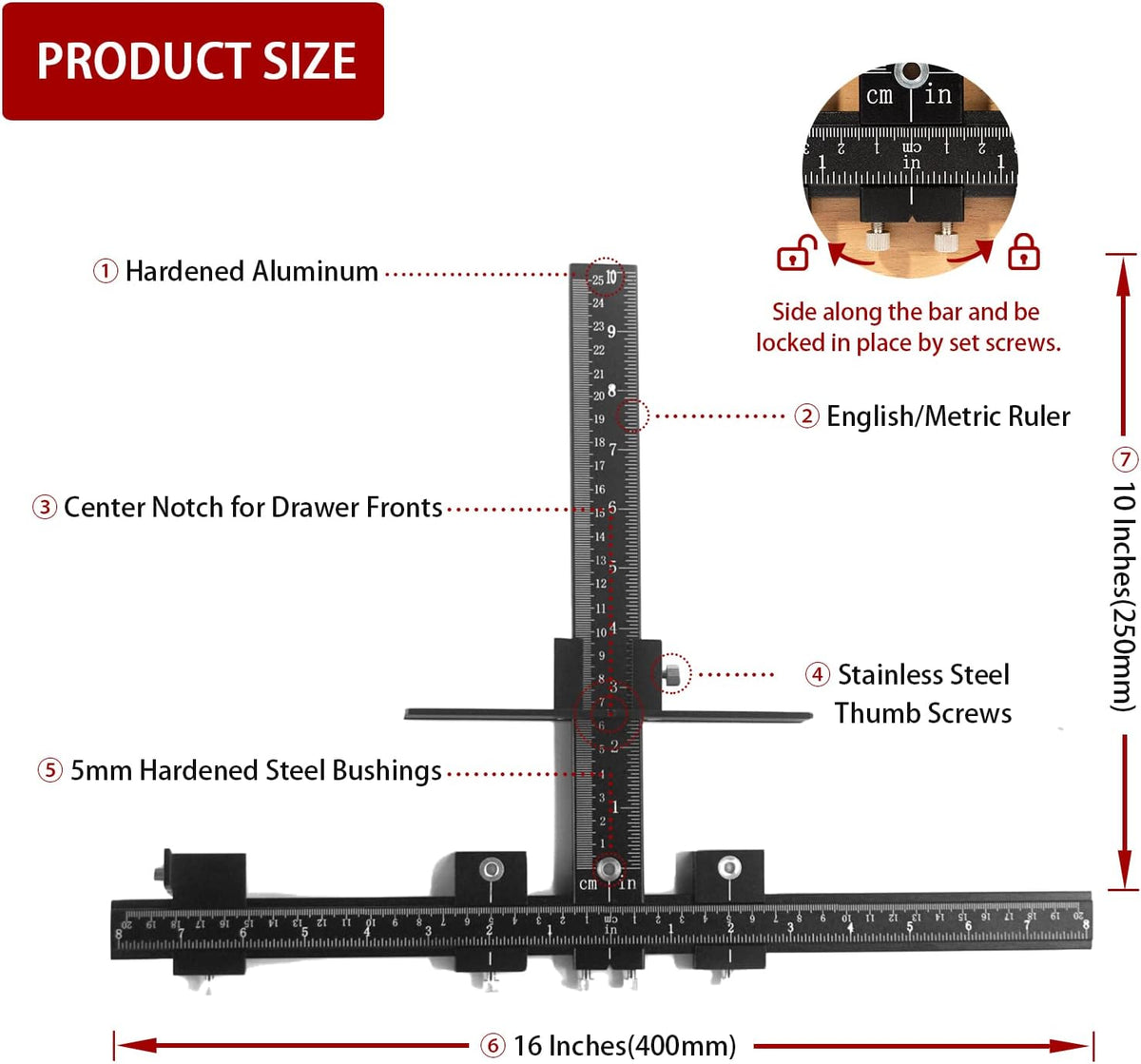 Cabinet Hardware Jig Tool Set Aluminum Alloy U583