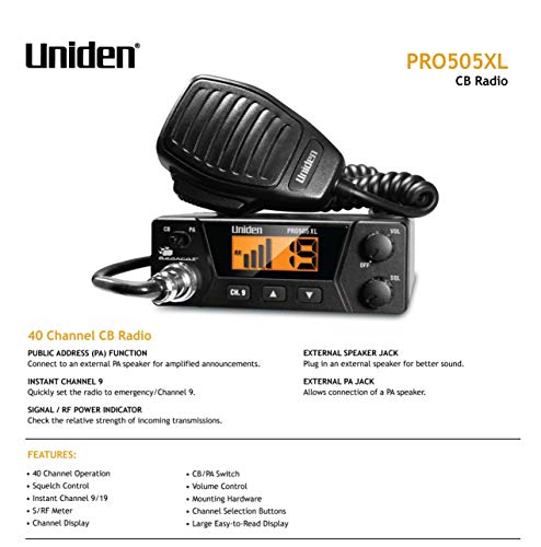 40-Channel CB Radio, Compact Design, Black M78595
