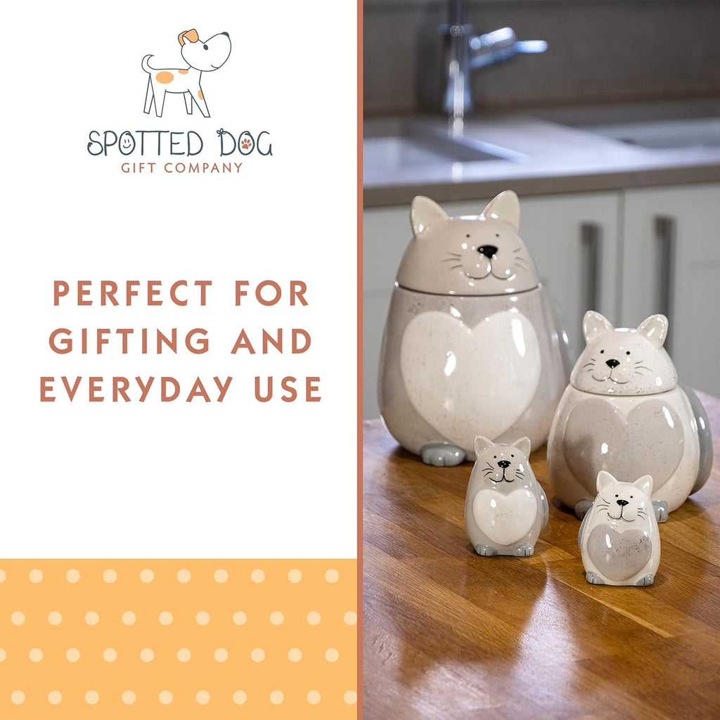 Cat Salt and Pepper Shakers Set, Ceramic Gray and White E1539