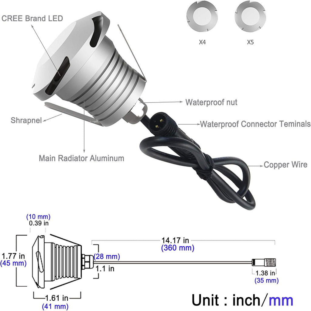 3W 12V-24V DC IP67 Waterproof Aluminum LED In-Ground Well Light C2715