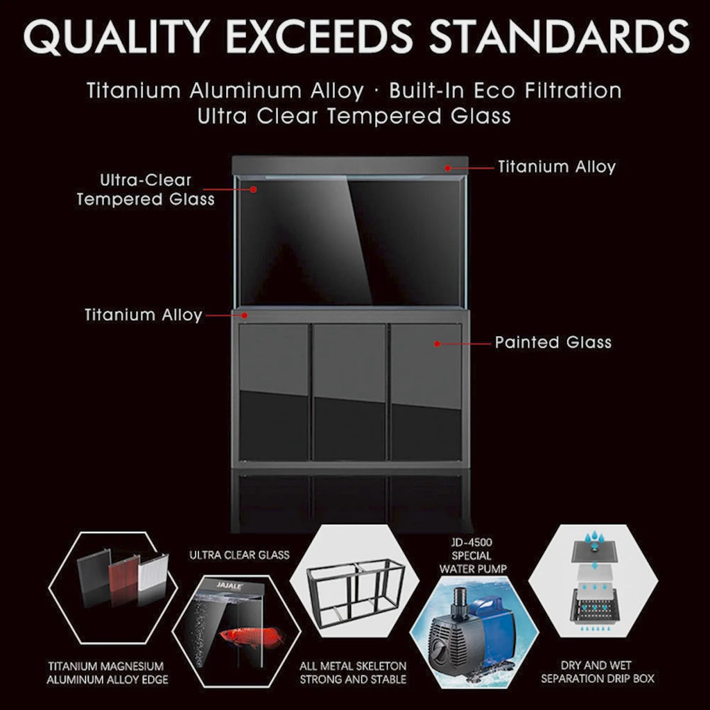 135 Gallon Tempered Glass Aquarium Black R933