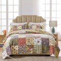100% Cotton Patchwork Quilt and Pillow Sham Set L21472