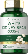 White Kidney Bean Extract 6000mg 200 Capsules Non-GMO Gluten-Free Supplement X11966