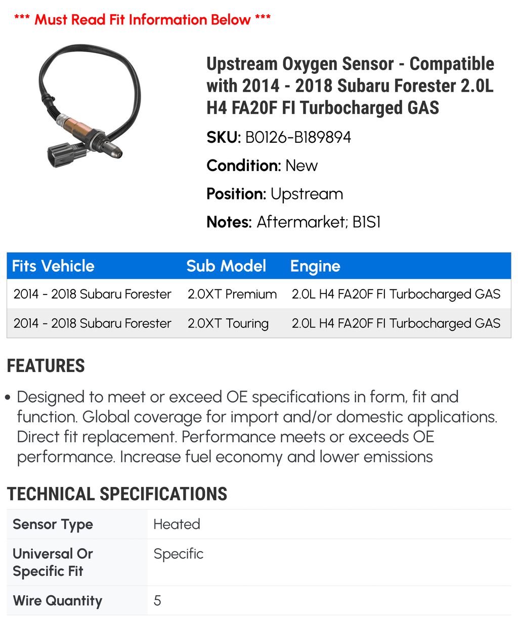 Oxygen Sensor T38900