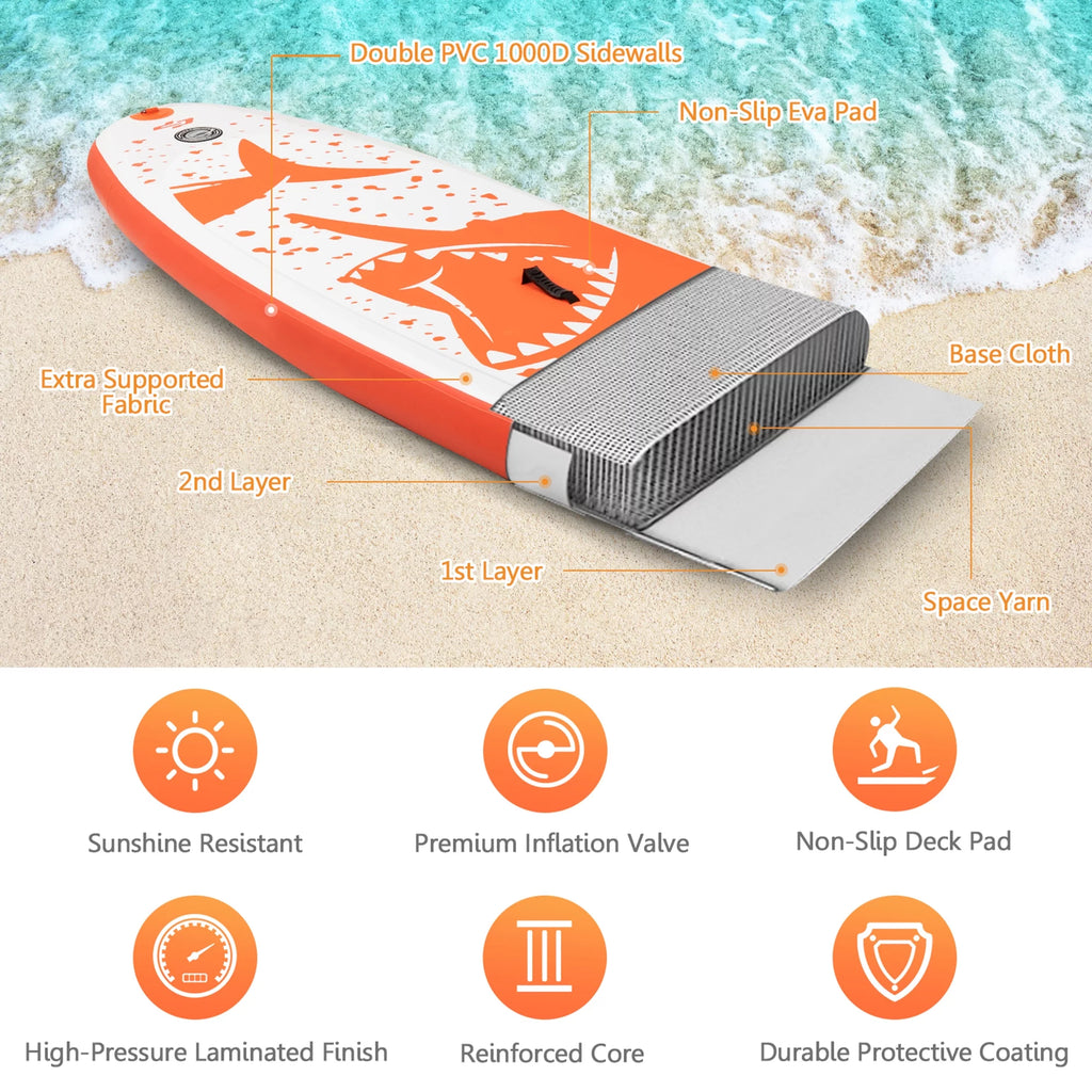 11' Inflatable Stand-Up Paddle Board Non-Slip Deck R493010