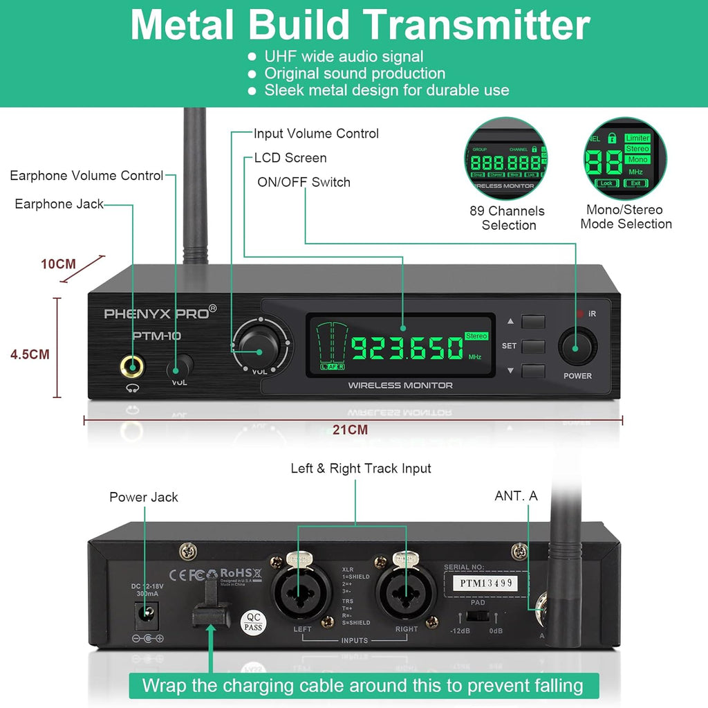 UHF Stereo Wireless In Ear Monitor System, Rack Mountable D81343