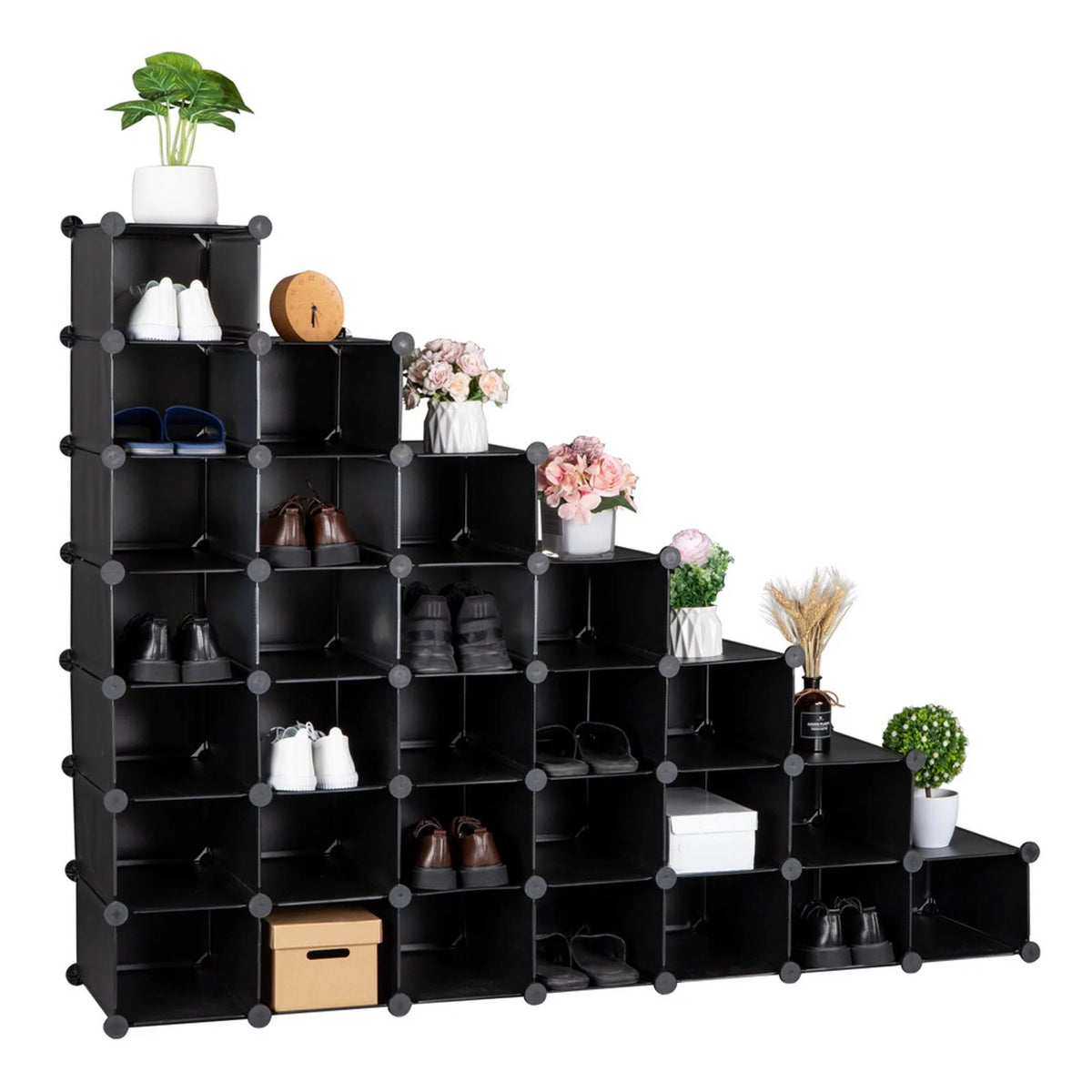 7-Tier 28-Pair Plastic Shoe Rack Z48397