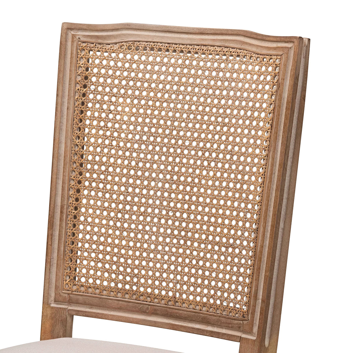 Beige and Antique Brown Dining Chair Set of 2 D5898