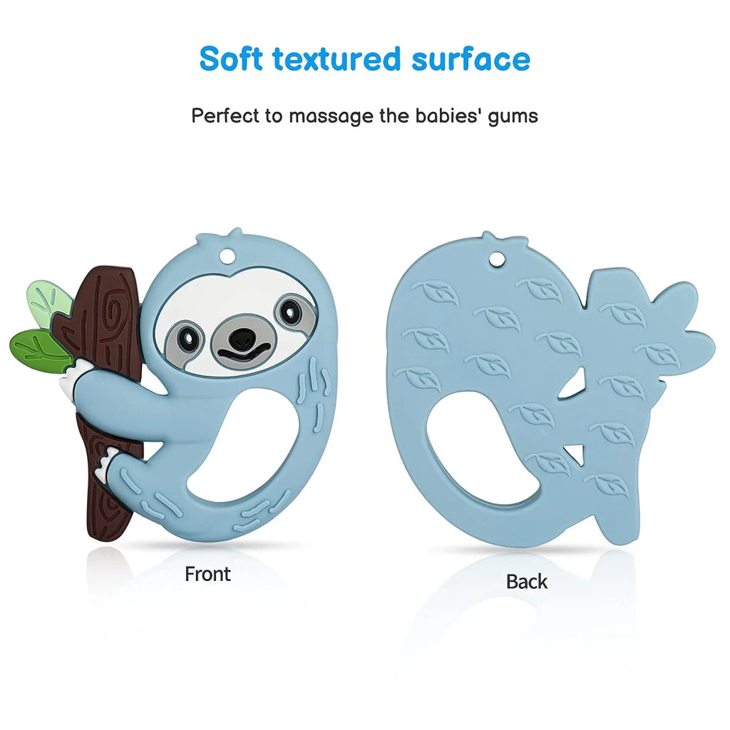 Silicone Baby Teething Toys with Pacifier Clip Holder Set F596