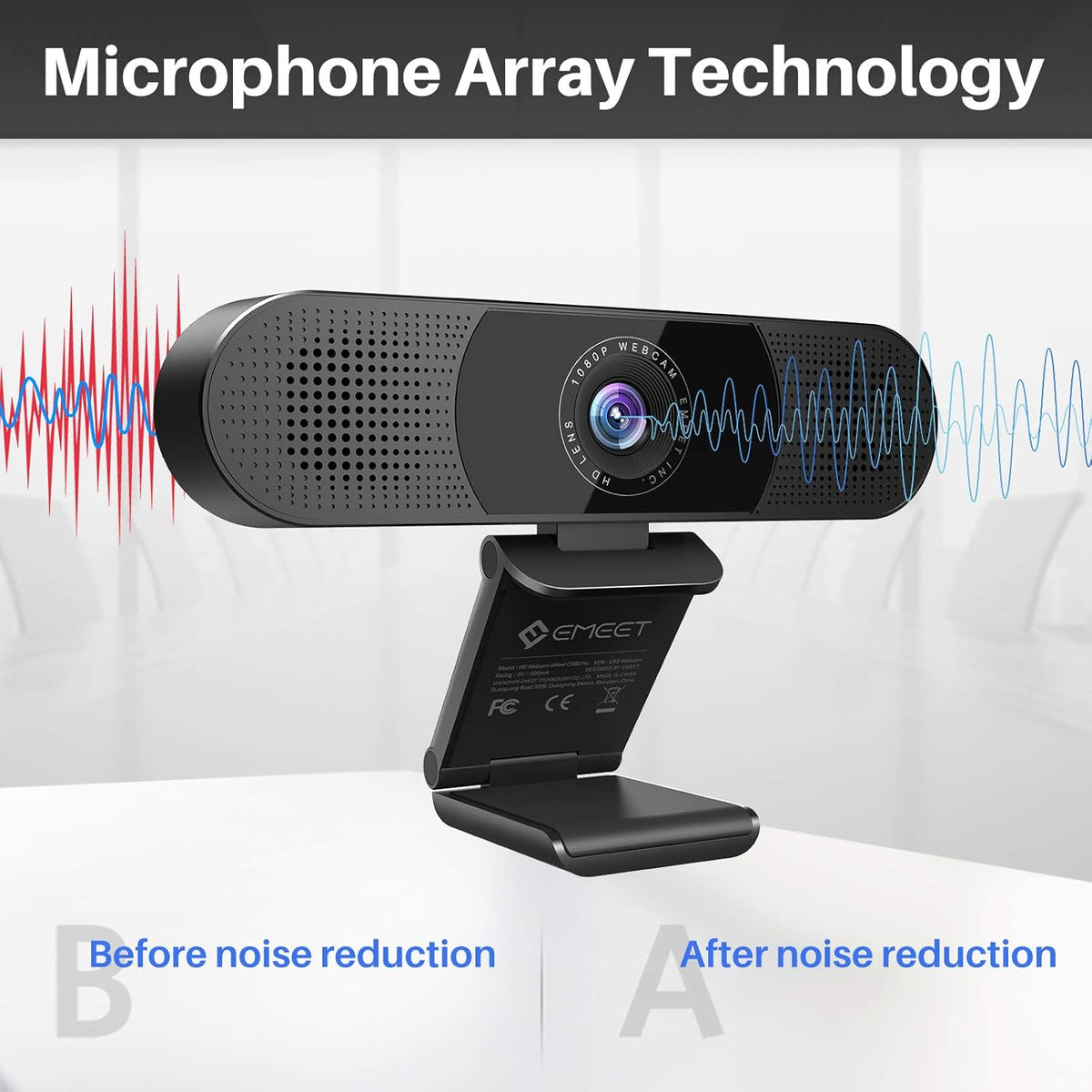 1080P Webcam with Microphone and Speakers P11808